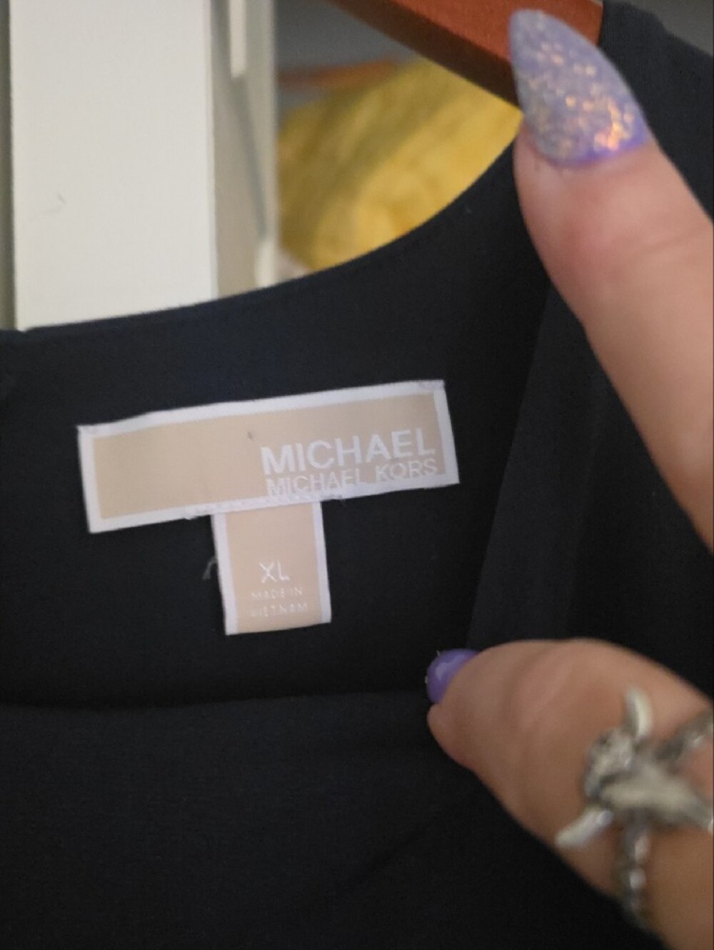 Michael Kors Navy Sleeveless Maxi Dress with Gold Grommet Accents - Picture 2 of 9